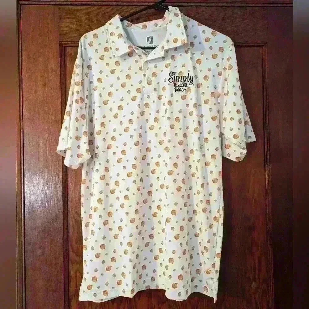 Simply spiked peach men's medium polo